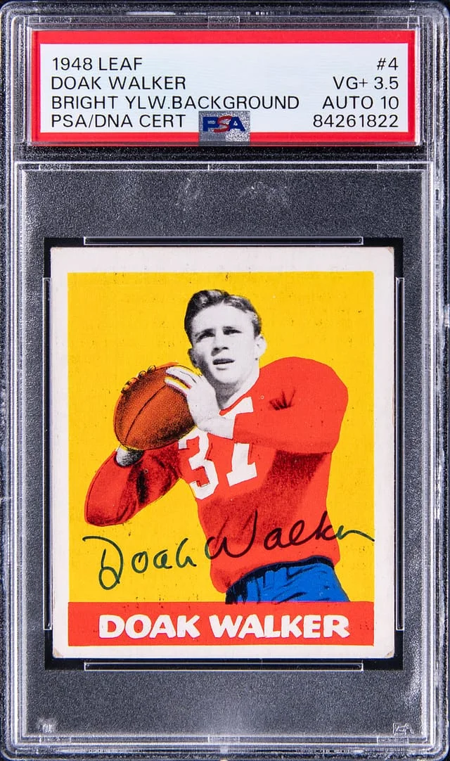 1948 Leaf Signed Doak Walker Bright Yellow #4 card image