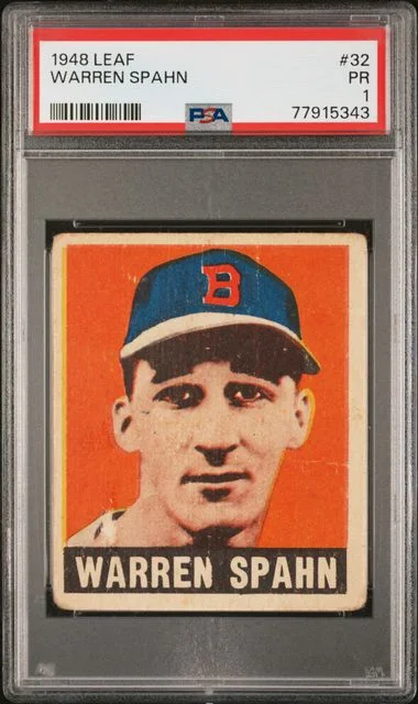 1948 Leaf Warren Spahn #32 card image
