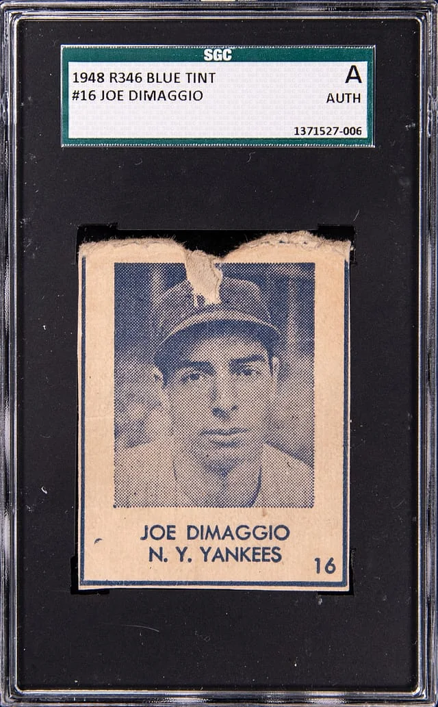 1948 R346 Blue Tint Joe DiMaggio #16 card image