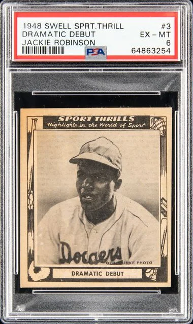 1948 Swell Gum Sports Thrills Jackie Robinson Dramatic Debut #3 card image