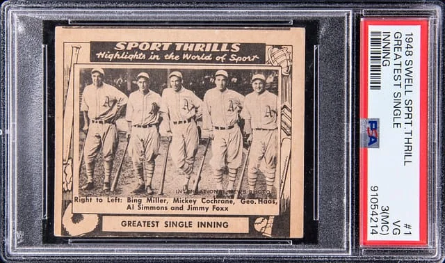 1948 Swell Sport Thrills Greatest Single Inning #1 card image