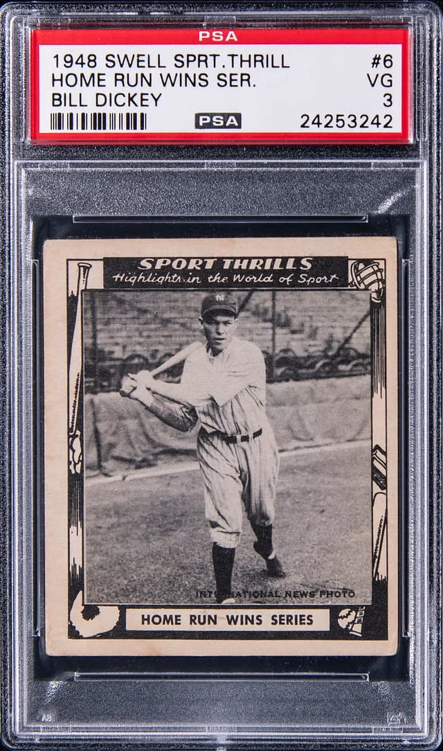 1948 Swell Sport Thrills Home Run Wins Series Bill Dickey #6 card image
