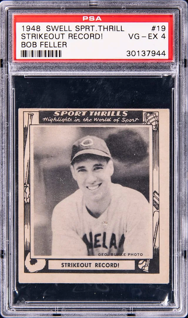 1948 Swell Sport Thrills Strikeout Record! Bob Feller #19 card image