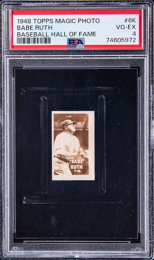 1948 Topps Babe Ruth Magic Photo Baseball Hall of Fame #6K card image