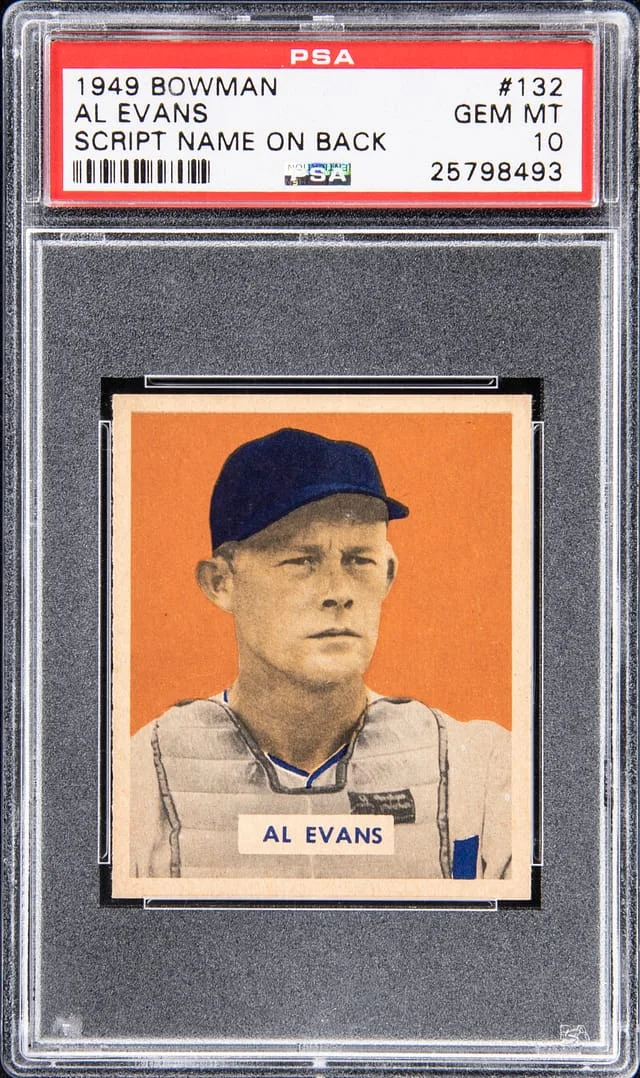 1949 Bowman Al Evans, Script Name on Back #132 card image