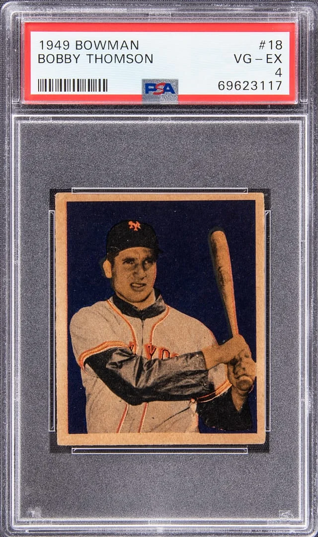 1949 Bowman Bobby Thomson #18 card image