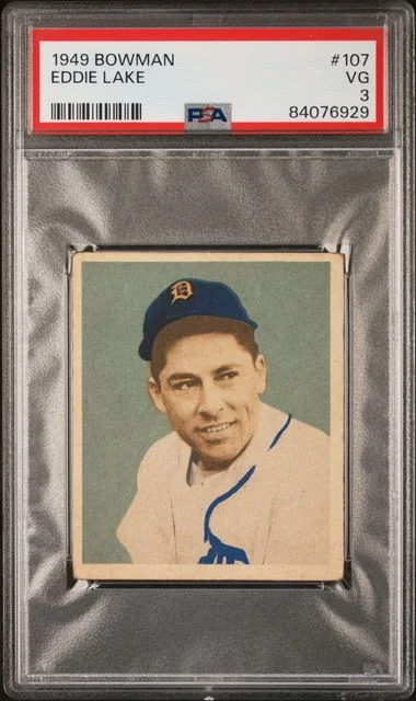 1949 Bowman Eddie Lake #107 card image