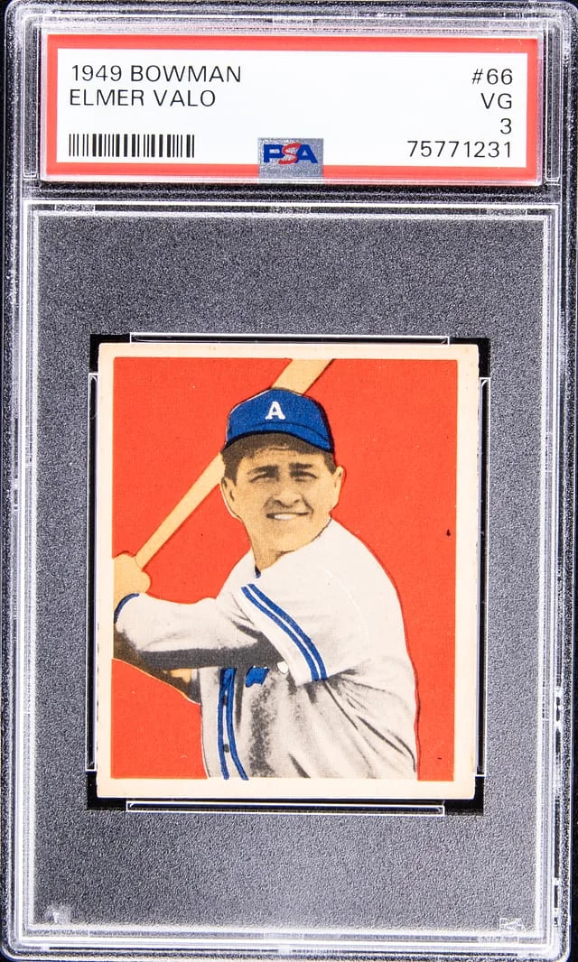 1949 Bowman Elmer Valo #66 card image