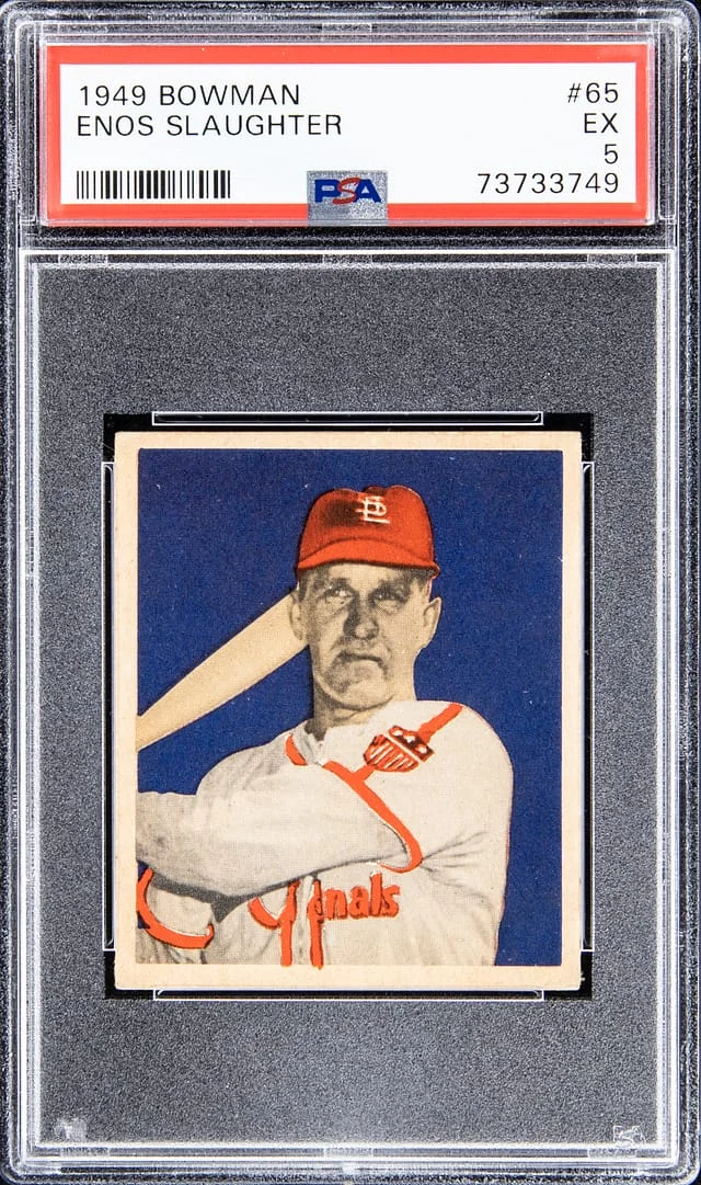 1949 Bowman Enos Slaughter #65 card image