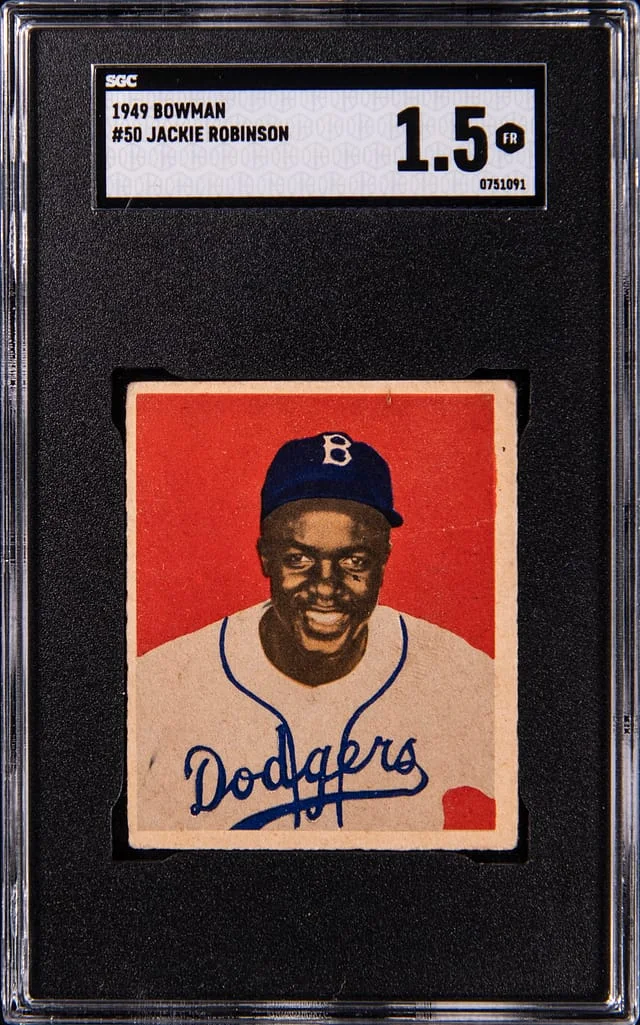 1949 Bowman Jackie Robinson Inaugural Bowman #50 card image