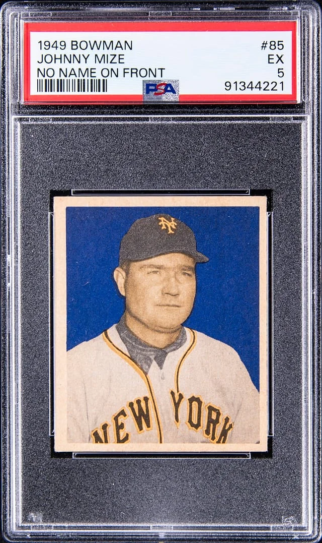 1949 Bowman Johnny Mize (No Name on Front) #85 card image