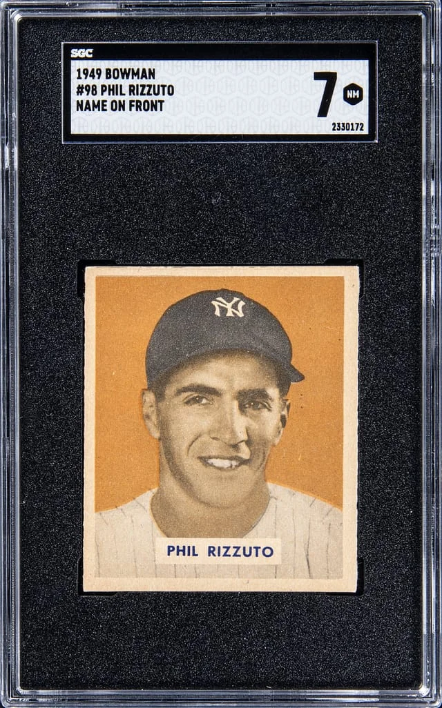 1949 Bowman Phil Rizzuto, Name on Front #98 card image