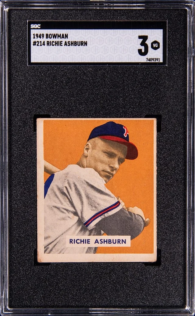 1949 Bowman Richie Ashburn #214 card image