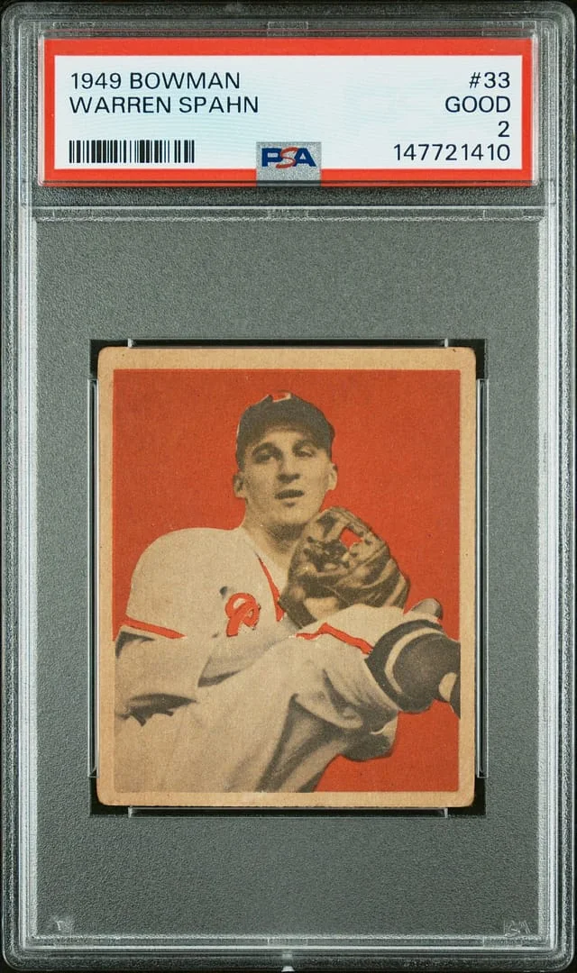 1949 Bowman Warren Spahn #33 card image