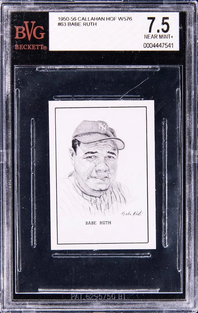 1950-56 W576 Callahan Hall of Fame Babe Ruth #63 card image