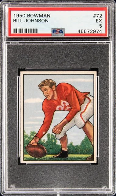 1950 Bowman Bill Johnson #72 card image