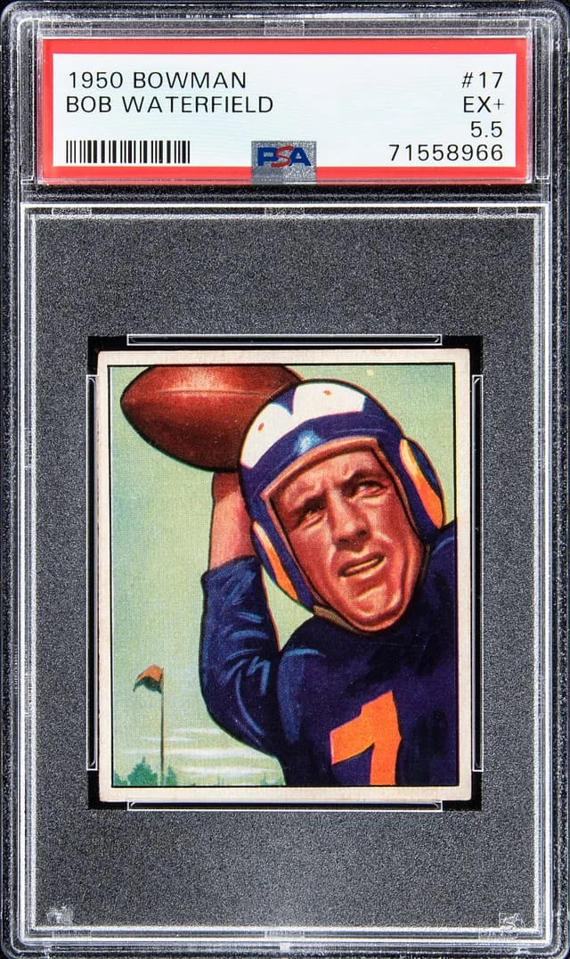 1950 Bowman Bob Waterfield #17 card image