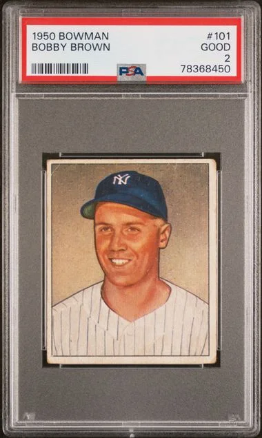 1950 Bowman Bobby Brown #101 card image