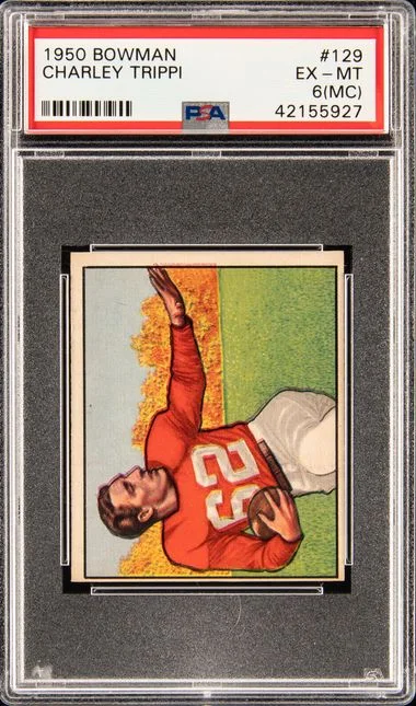 1950 Bowman Charley Trippi #129 card image