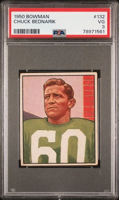 1950 Bowman Chuck Bednarik #132 card image