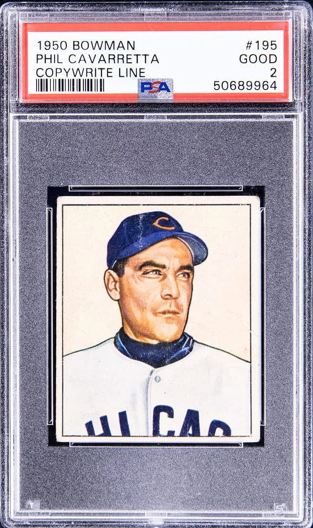 1950 Bowman, Copyright Line Phil Cavarretta #195 card image