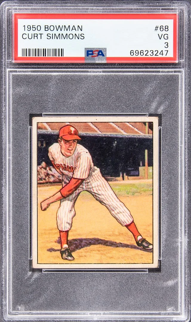 1950 Bowman Curt Simmons #68 card image