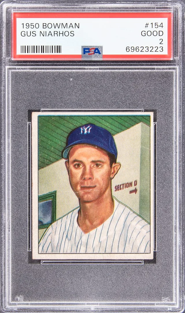 1950 Bowman Gus Niarhos #154 card image