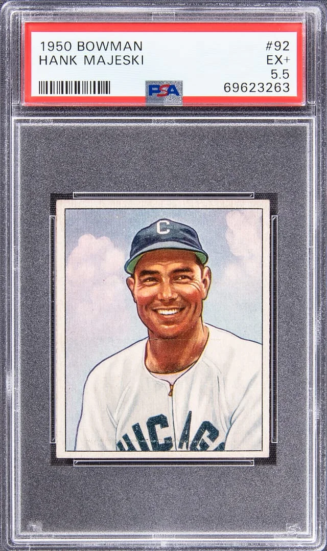 1950 Bowman Hank Majeski #92 card image