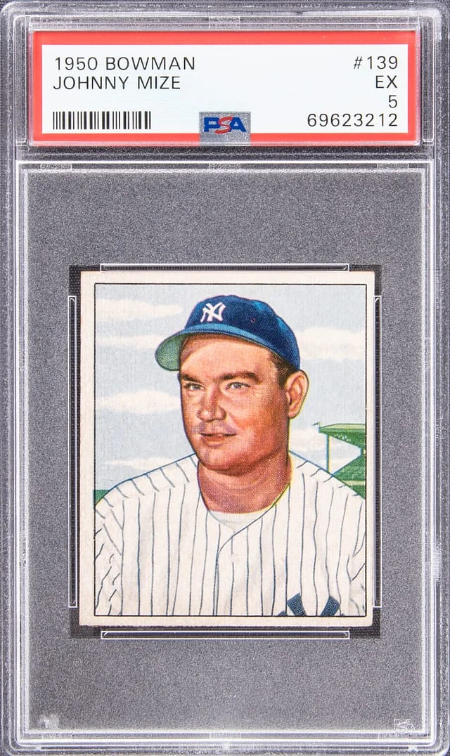 1950 Bowman Johnny Mize #139 card image