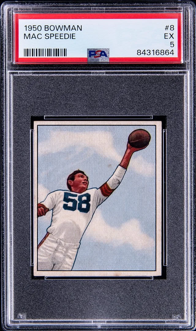 1950 Bowman Mac Speedie #8 card image