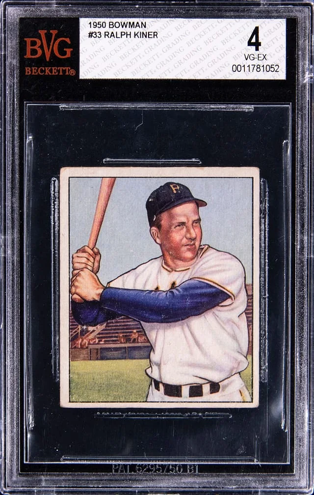 1950 Bowman Ralph Kiner #33 card image