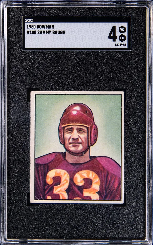 1950 Bowman Sammy Baugh #100 card image