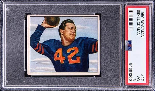 1950 Bowman Sid Luckman #27 card image