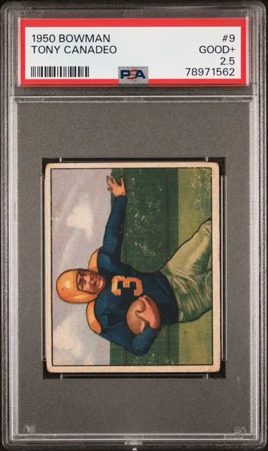 1950 Bowman Tony Canadeo #9 card image