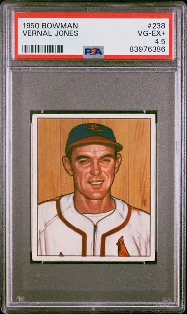 1950 Bowman Vernal Jones #238 card image