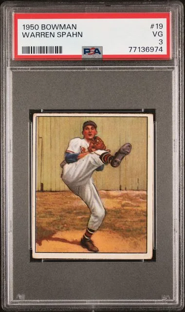 1950 Bowman Warren Spahn #19 card image