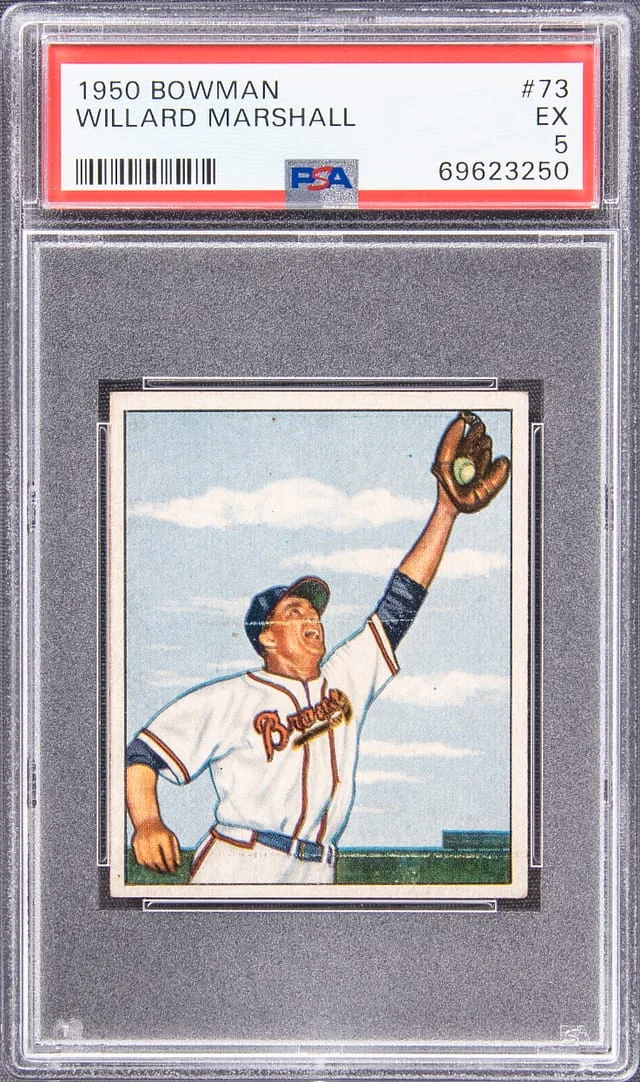 1950 Bowman Willard Marshall #73 card image
