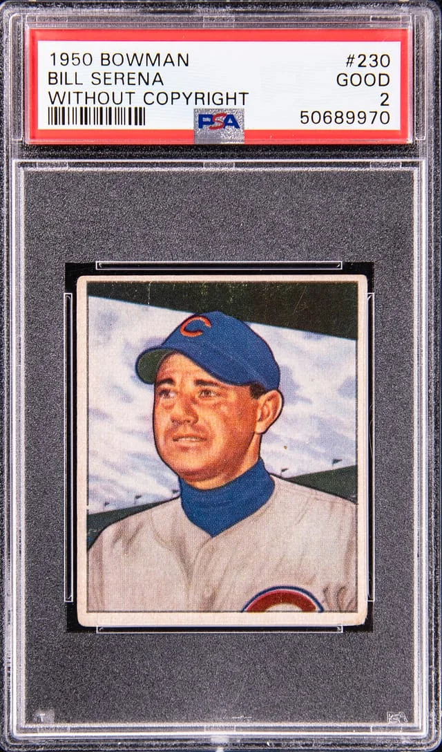 1950 Bowman, Without Copyright Bill Serena #230 card image