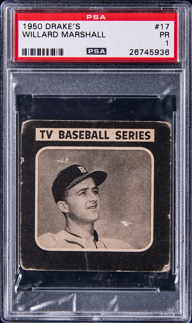 1950 Drake's Willard Marshall #17 card image