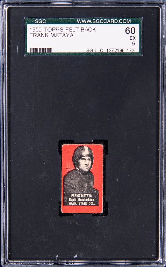 1950 Topps Frank Mataya Felt Back #NNO card image
