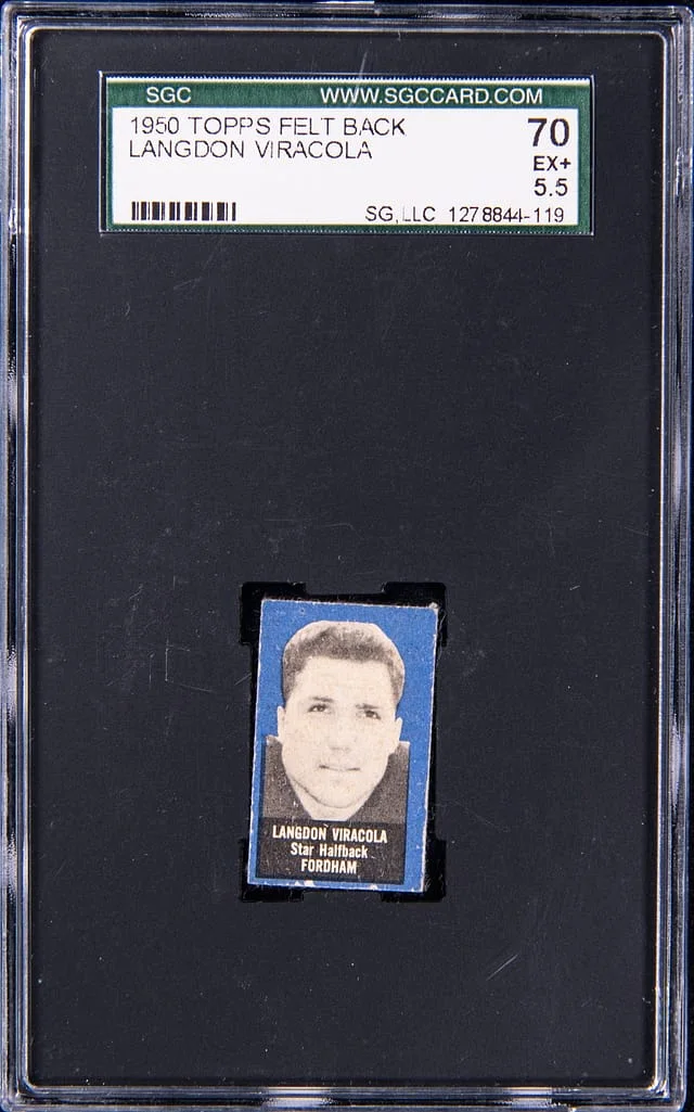 1950 Topps Langdon Viracola Felt Back #NNO card image