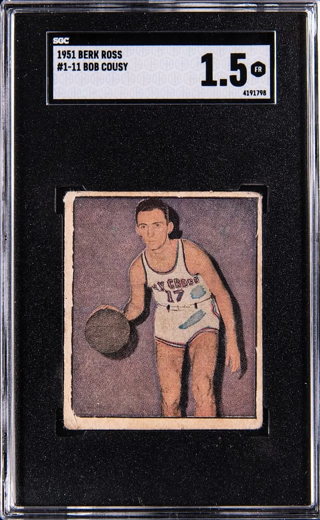 1951-52 Berk Ross Bob Cousy #1 card image