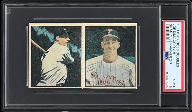 1951 Berk Ross Doubles Joe DiMaggio/Granville Hamner #2-5/2-7 card image