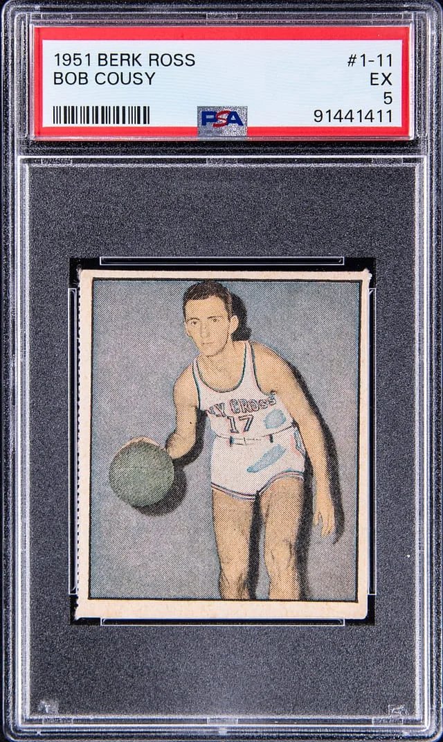 1951 Berk Ross Hit Parade of Champions Bob Cousy #1-11 card image