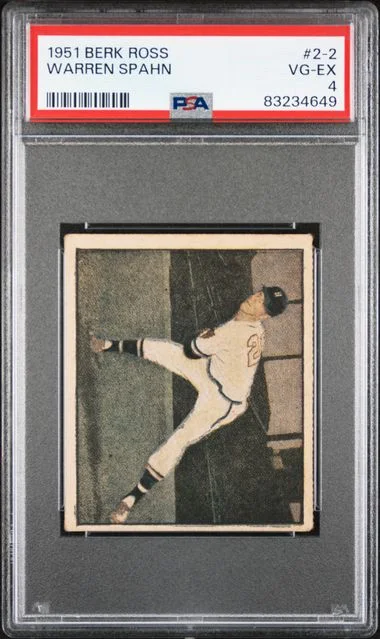 1951 Berk Ross Warren Spahn #2-2 card image