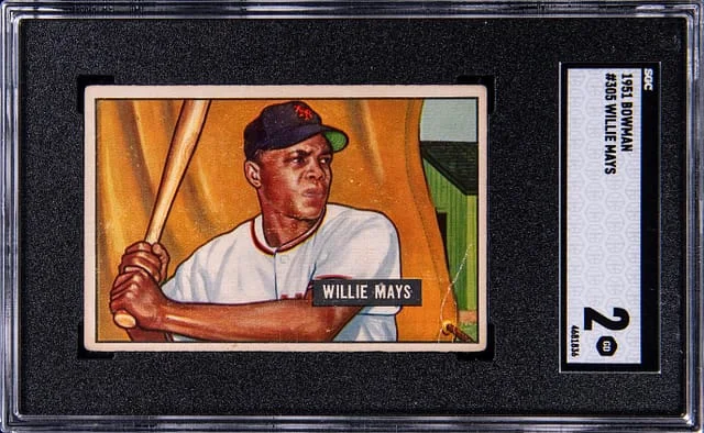 1951 Bowman Baseball Willie Mays #305 card image