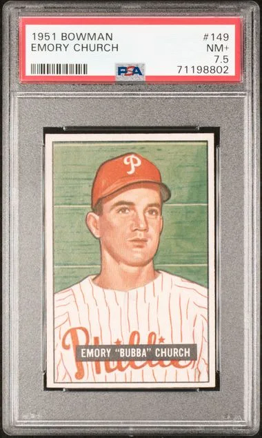 1951 Bowman Emory Church #149 card image