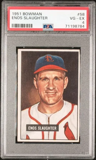 1951 Bowman Enos Slaughter #58 card image