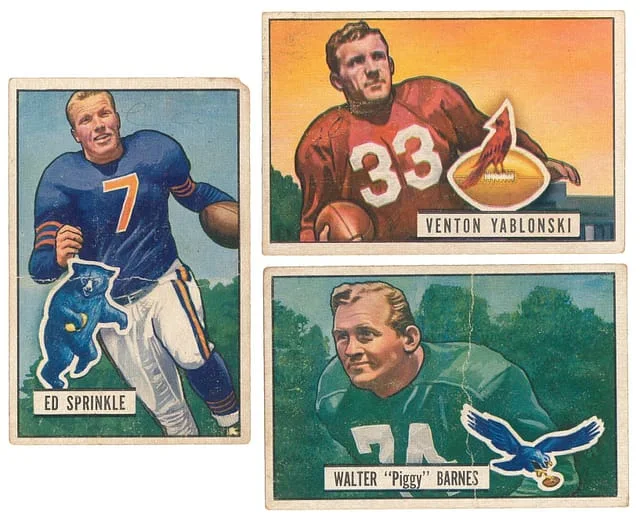 1951 Bowman Football Trio (3 Different) - Including Ed Sprinkle #no-number card image