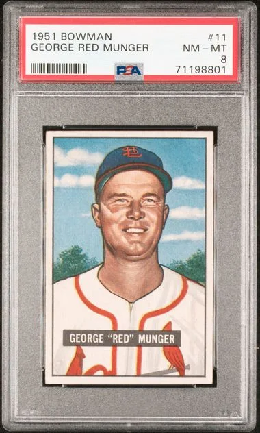 1951 Bowman George Red Munger #11 card image